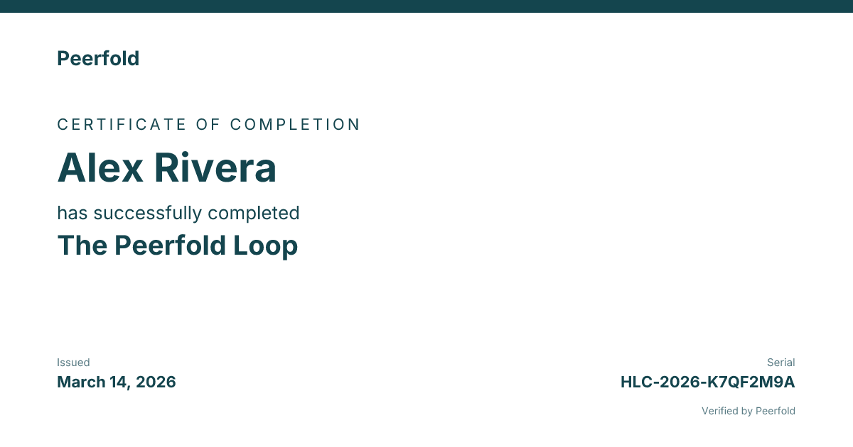 An example of the certificate you receive