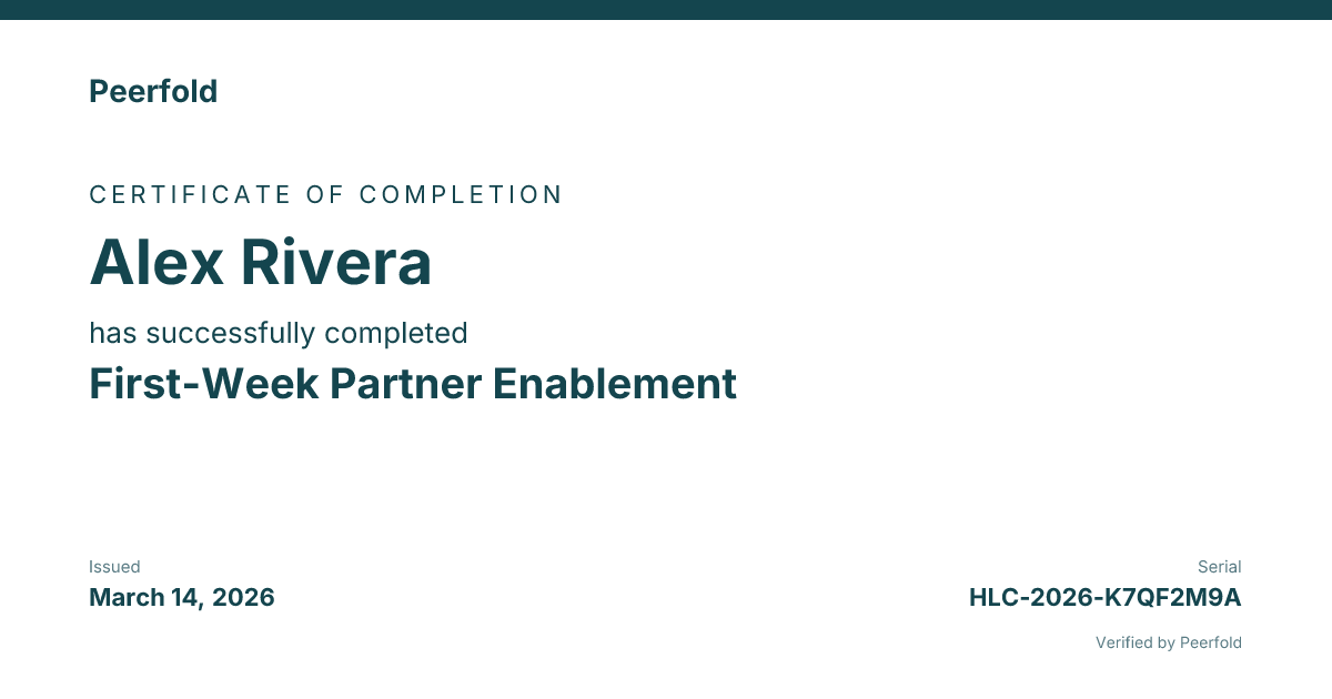 An example of the certificate you receive